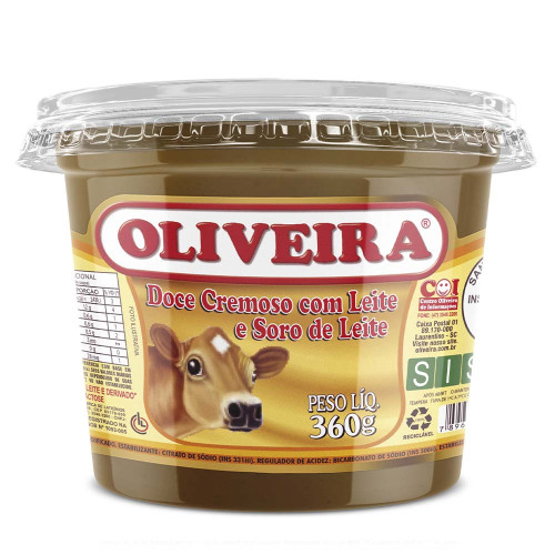 DOCE DE LEITE CREMOSO OLIVEIRA 360GR - CX COM 12 PT