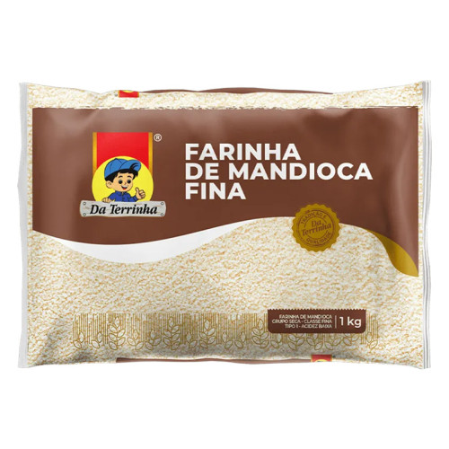 FARINHA DE MANDIOCA FINA CRUA DA TERRINHA 1 KILO - FD COM 12 PC