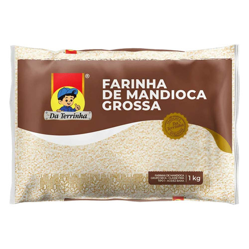 FARINHA DE MANDIOCA GROSSA CRUA DA TERRINHA 1 KILO - FD COM 12 PC