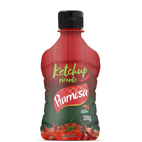KETCHUP PRAMESA BISNAGA 300GR PICANTE - CX COM 24 UN