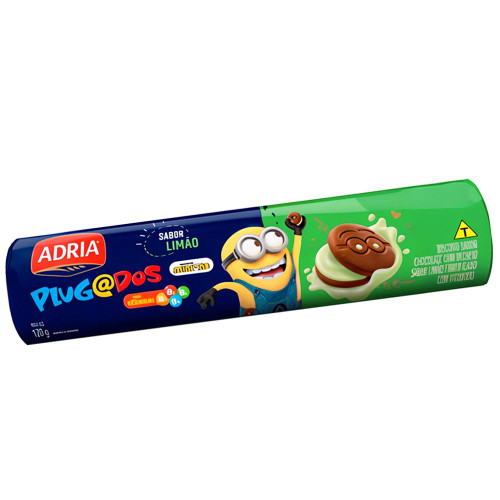 BISCOITO PLUGADOS ADRIA 120GR LIMÃO - CX COM 36 UN