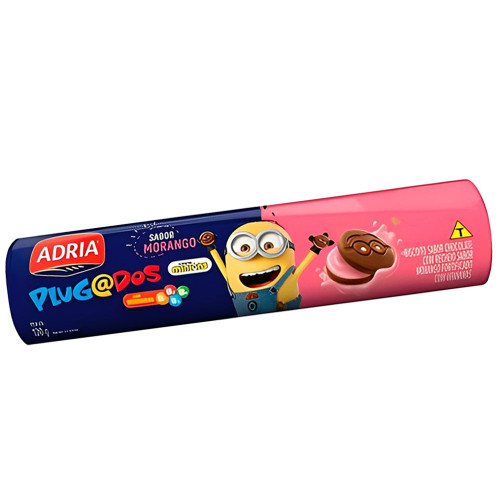 BISCOITO PLUGADOS ADRIA 120GR MORANGO - CX COM 36 UN