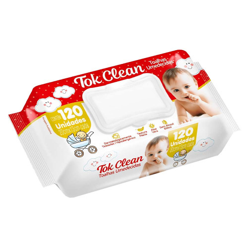 TOALHA UMEDECIDA TOK CLEAN 120UN 20X13CM - CX COM 12 UN