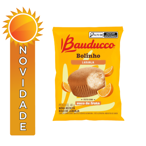 BOLINHO BAUDUCCO 40GR LARANJA - DP COM 16 UN