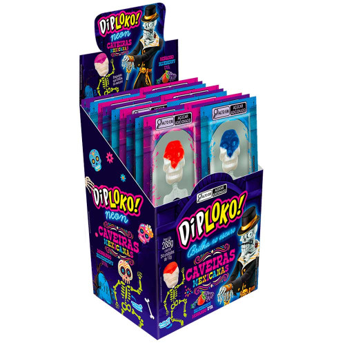 PIRULITO DIP LOKO CAVEIRA MEXICANA 288GR SORTIDOS - DP COM 24 UN