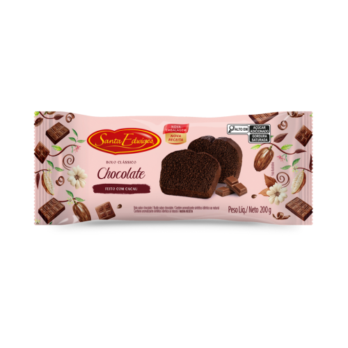 BOLO SANTA EDWIGES 200GR CHOCOLATE - CX COM 24 UN