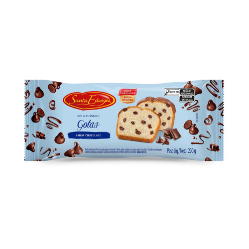 BOLO SANTA EDWIGES 200GR GOTAS DE CHOCOLATE - CX COM 24 UN