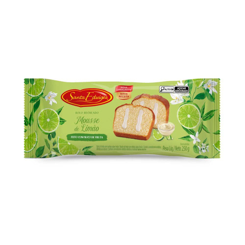 BOLO RECHEADO SANTA EDWIGES 250GR MOUSSE DE LIMÃO - CX COM 24 UN