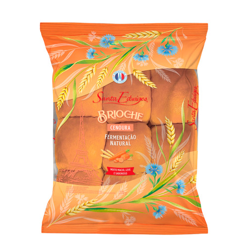 PÃO MINI BRIOCHE SANTA EDWIGES 270GR CENOURA - CX COM 9 PC