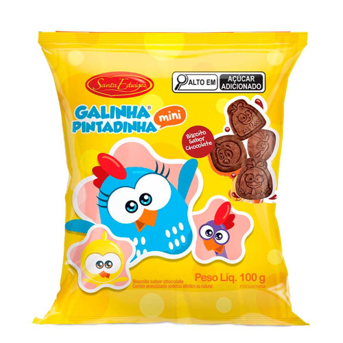 BISCOITO SANTA EDWIGES 100GR GALINHA PINTADINHA CHOCOLATE - CX COM 40 PC
