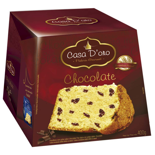 PANETTONE CASA D'ORO 400GR GOTAS DE CHOCOLATE - UNIDADE