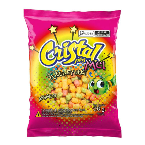 FLOCOS DE MILHO CRISTAL PLUS MEL 30GR TUTTI-FRUTTI - CX COM 40 PC