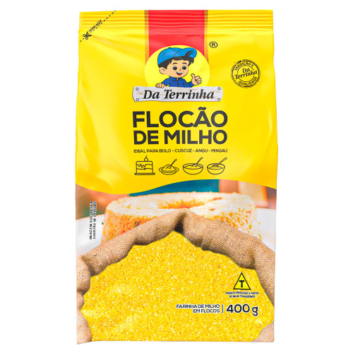 FARINHA MILHO FLOCADA DA TERRINHA 400GR FLOCÃO - FD COM 24 PC