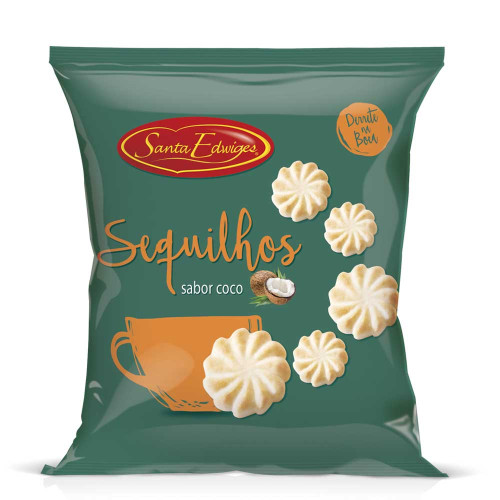 BISCOITO SEQUILHOS SANTA EDWIGES 90GR COCO - CX COM 40 PC