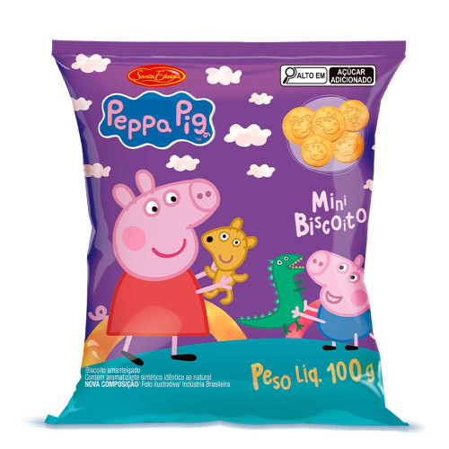 BISCOITO AMANTEIGADO SANTA EDWIGES 100GR PEPPA PIG LEITE - CX COM 40 PC