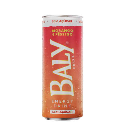 ENERGÉTICO BALY SEM ACÚÇAR 250ML MORANGO E PÊSSEGO - FD COM 6 UN