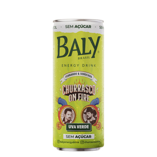 ENERGÉTICO BALY SEM ACÚÇAR 250ML UVA VERDE - FD COM 6 UN