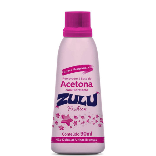 REMOVEDOR À BASE DE ACETONA ZULU 90ML FASHION - CX COM 12 UN