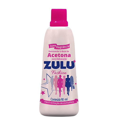 REMOVEDOR À BASE DE ACETONA ZULU 90ML FASHION - CX COM 12 UN