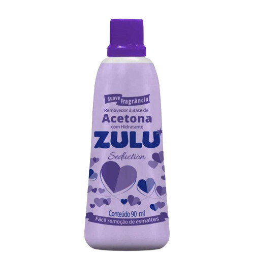 REMOVEDOR À BASE DE ACETONA ZULU 90ML SEDUCTION - CX COM 12 UN