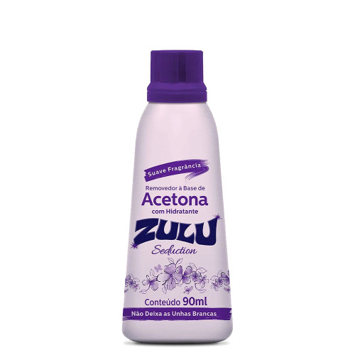 REMOVEDOR À BASE DE ACETONA ZULU 90ML SEDUCTION - CX COM 12 UN