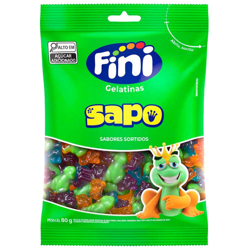 BALA DE GELATINA FINI 80GR SAPO - CX COM 12 UN