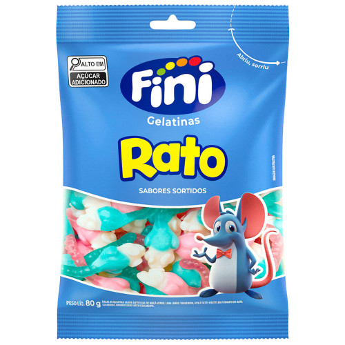 BALA DE GELATINA FINI 80GR RATO - CX COM 12 UN
