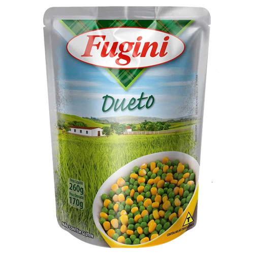 ERVILHA E MILHO DUETO FUGINI 170GR SACHÊ - CX COM 36 UN