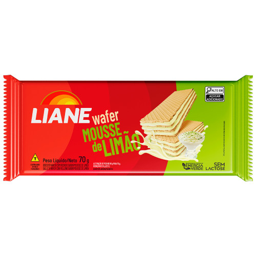 BISCOITO WAFER LIANE 70GR MOUSSE DE LIMÃO - CX COM 40 UN