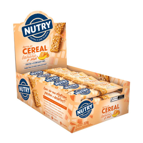 BARRA DE CEREAL NUTRY 22GR AVEIA COM BANANA E MEL - DP COM 24 UN