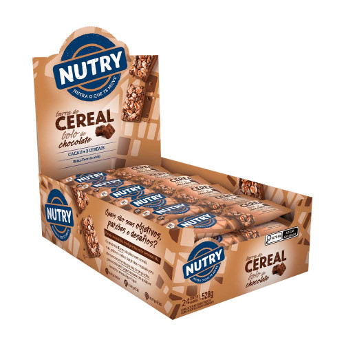 BARRA DE CEREAL NUTRY 22GR BOLO DE CHOCOLATE - DP COM 24 UN