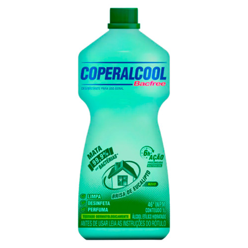 ÁLCOOL COPERALCOOL 46º GRAUS 1 LITRO EUCALIPTO - CX COM 12 UN