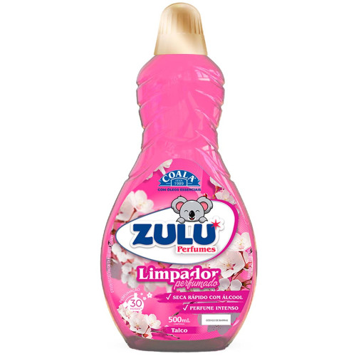 LIMPADOR PERFUMADO ZULU 500ML TALCO - CX COM 12 UN