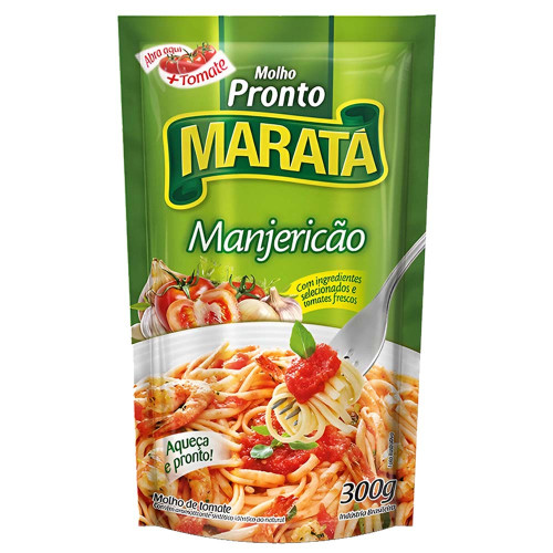 MOLHO DE TOMATE MARATÁ SACHÊ 300GR MANJERICÃO - CX COM 24 UN