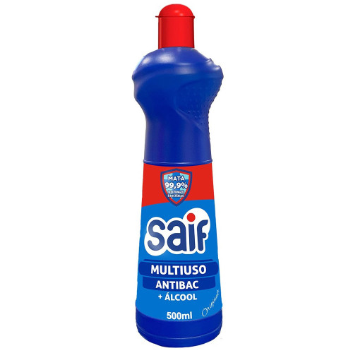 MULTIUSO ANTIBAC + ÁLCOOL SAIF ORIGINAL 500ML - CX COM 12 UN