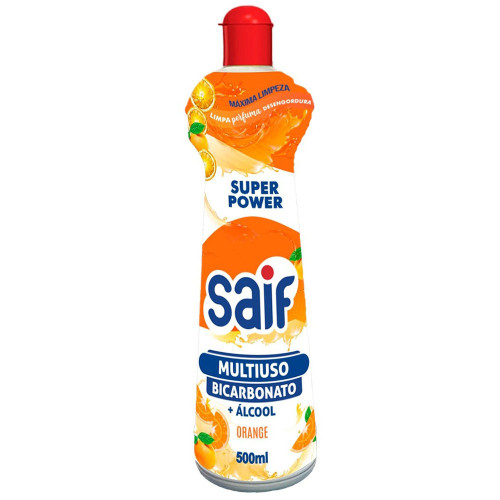 MULTIUSO BICARBONATO + ÁLCOOL SAIF ORANGE 500ML - CX COM 12 UN