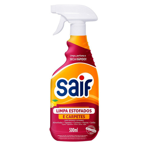LIMPA ESTOFADOS E CARPETES COM GATILHO SAIF 500ML - CX COM 6 UN