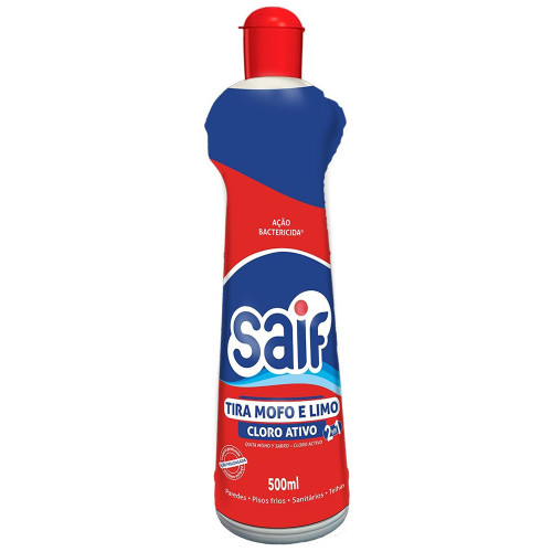 TIRA MOFO E LIMO SAIF 500ML CLORO ATIVO - CX COM 12 UN