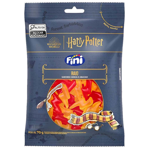 BALA DE GELATINA FINI HARRY POTTER 70GR RAIO - CX COM 12 UN