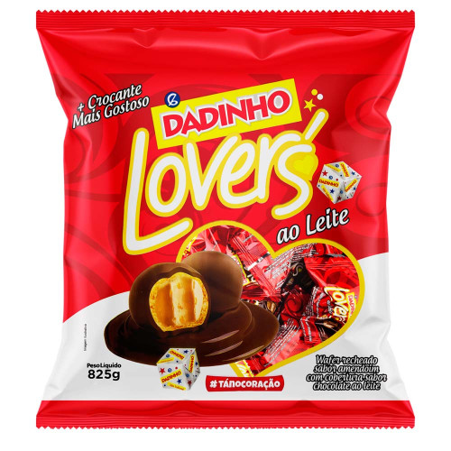 BOMBOM DADINHO LOVERS 825GR AO LEITE - UNIDADE