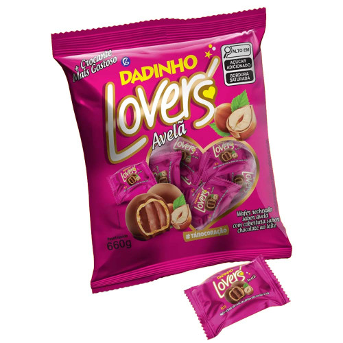BOMBOM DADINHO LOVERS 660GR AVELÃ - UNIDADE