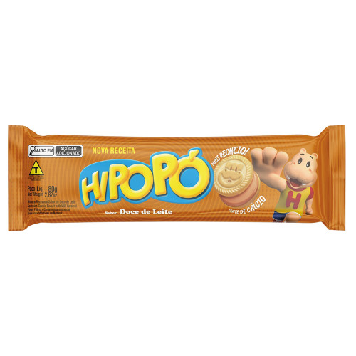 BISCOITO RECHEADO HIPOPÓ CORY 80GR DOCE DE LEITE - CX COM 36 UN