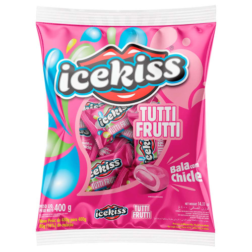BALA DURA CHICLE ICEKISS CORY 400GR TUTTI FRUTTI - UNIDADE