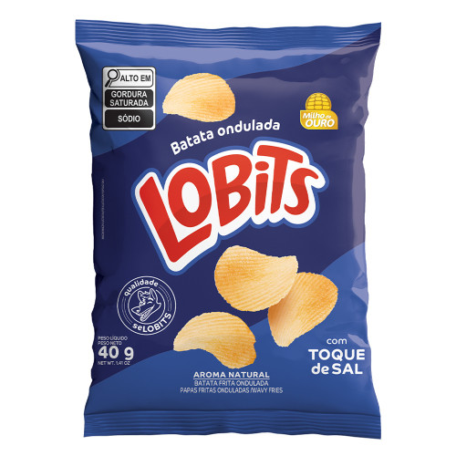 BATATA ONDULADA LOBITS 40GR ORIGINAL COM TOQUE DE SAL - CX COM 20 PC