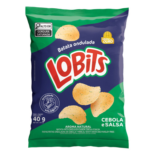 BATATA ONDULADA LOBITS 40GR CEBOLA E SALSA - CX COM 20 PC
