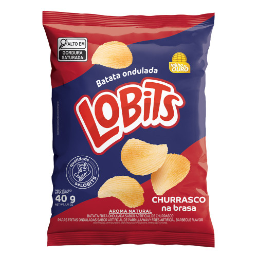 BATATA ONDULADA LOBITS 40GR CHURRASCO NA BRASA - CX COM 20 PC