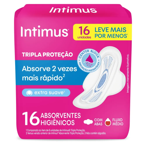 ABSORVENTE INTIMUS GEL C/ ABAS C/ 16UN SUAVE - UNIDADE
