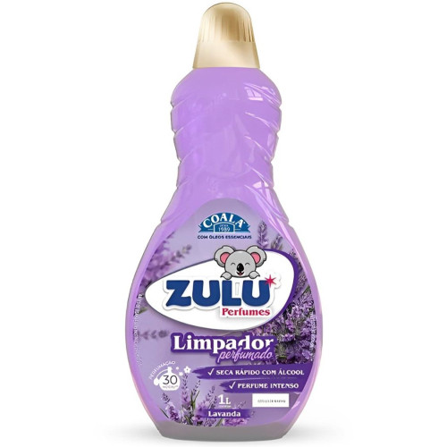 LIMPADOR PERFUMADO COALA ZULU 1 LITRO LAVANDA - CX COM 12 UN