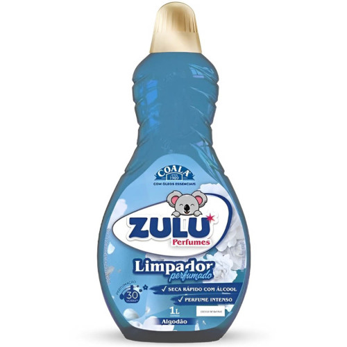 LIMPADOR PERFUMADO COALA ZULU 1 LITRO ALGODÃO - CX COM 12 UN