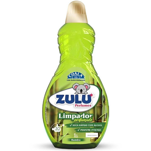 LIMPADOR PERFUMADO COALA ZULU 1 LITRO BAMBU - CX COM 12 UN